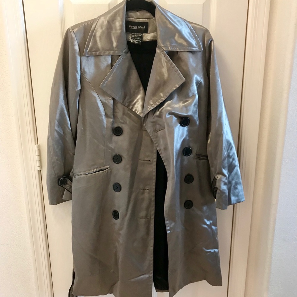 Brandon Thomas Metallic Trench Coat